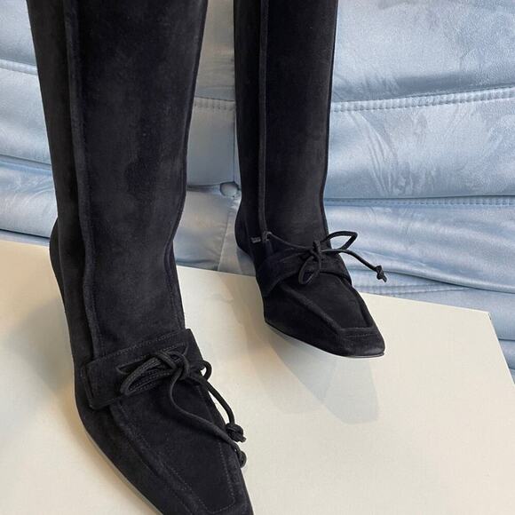 Burberry Storm Suede Knee-High Boots - Picture 2 of 5